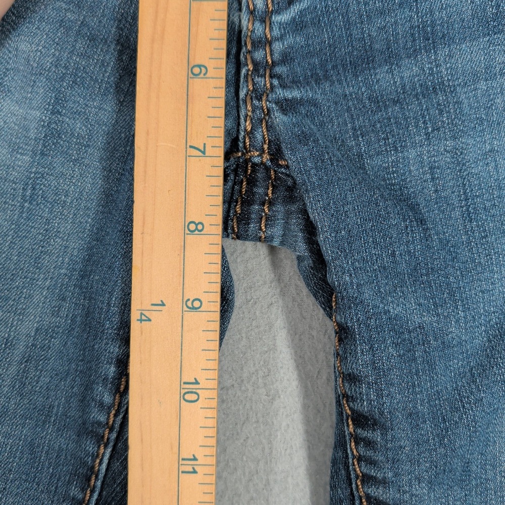 Miss Chic Jeans Womens 3 Blue Denim Low Rise Bootcut Embellished Flap Pocket - Picture 6 of 16